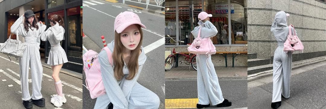 ダーリッチ darich カラーラメスウェットコルセットパーカー グレー GRY