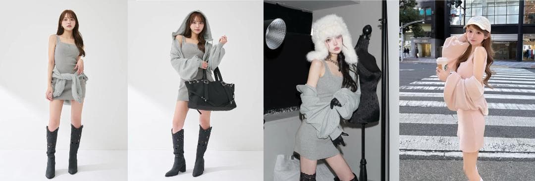 ダーリッチ darich カラーラメスウェットコルセットパーカー グレー GRY