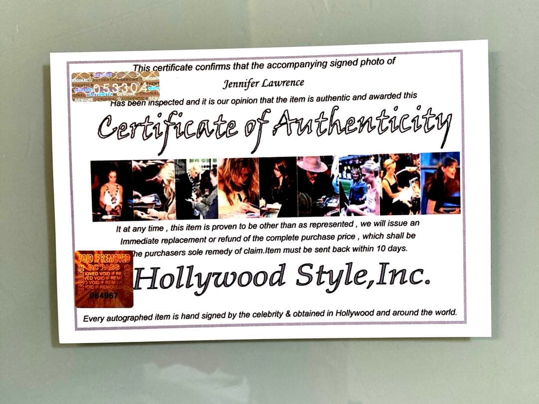セール中…ジェニファー・ローレンス直筆サイン入り超大型写真…
