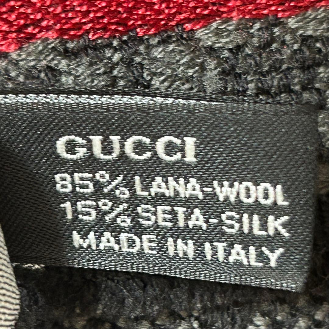 高級✨️ GUCCI マフラー ラナウール セタシルク イタリア製 モノトーン