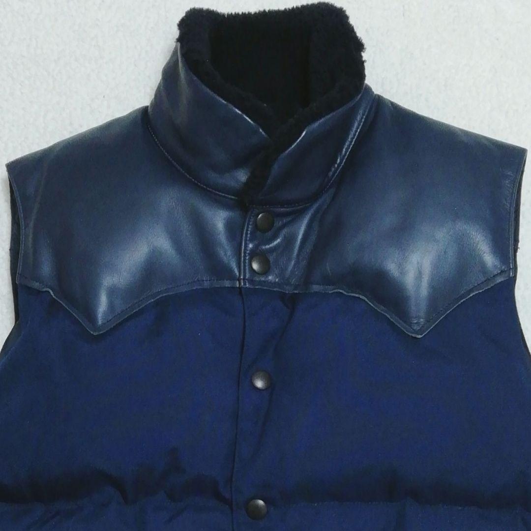 ロッキーマウンテン☓ブリーフィング☓ビームス レザー切替えダウンベスト40