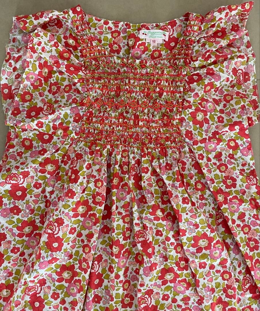 最終値下げ　ボンポワン　ベッツィ　リバティー　スモッキング　ワンピース 12歳