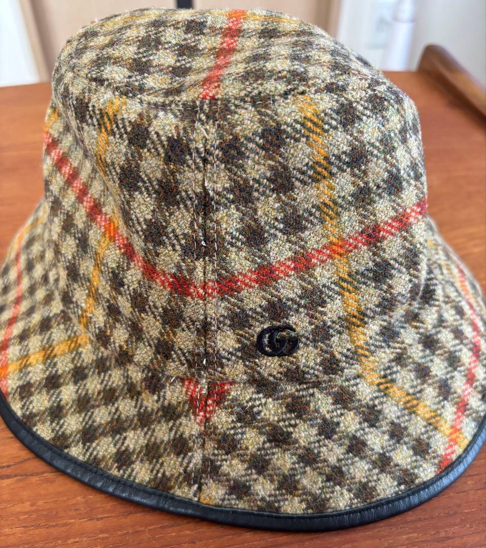 GUCCIチェック柄バケットハット