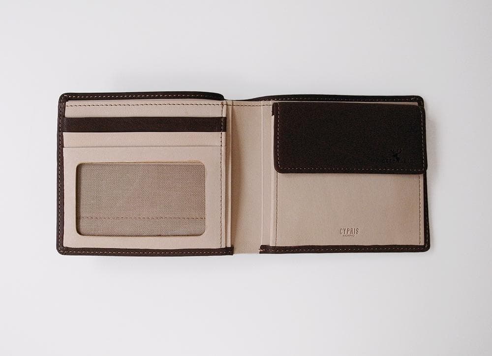 新品6割引 CYPRIS 鹿革 小銭入れ付き二つ折り財布 serapian