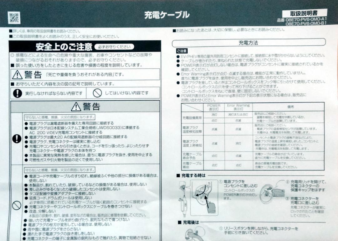 【Paul】Honda（ホンダ）純正　電気自動車 充電ケーブル15m