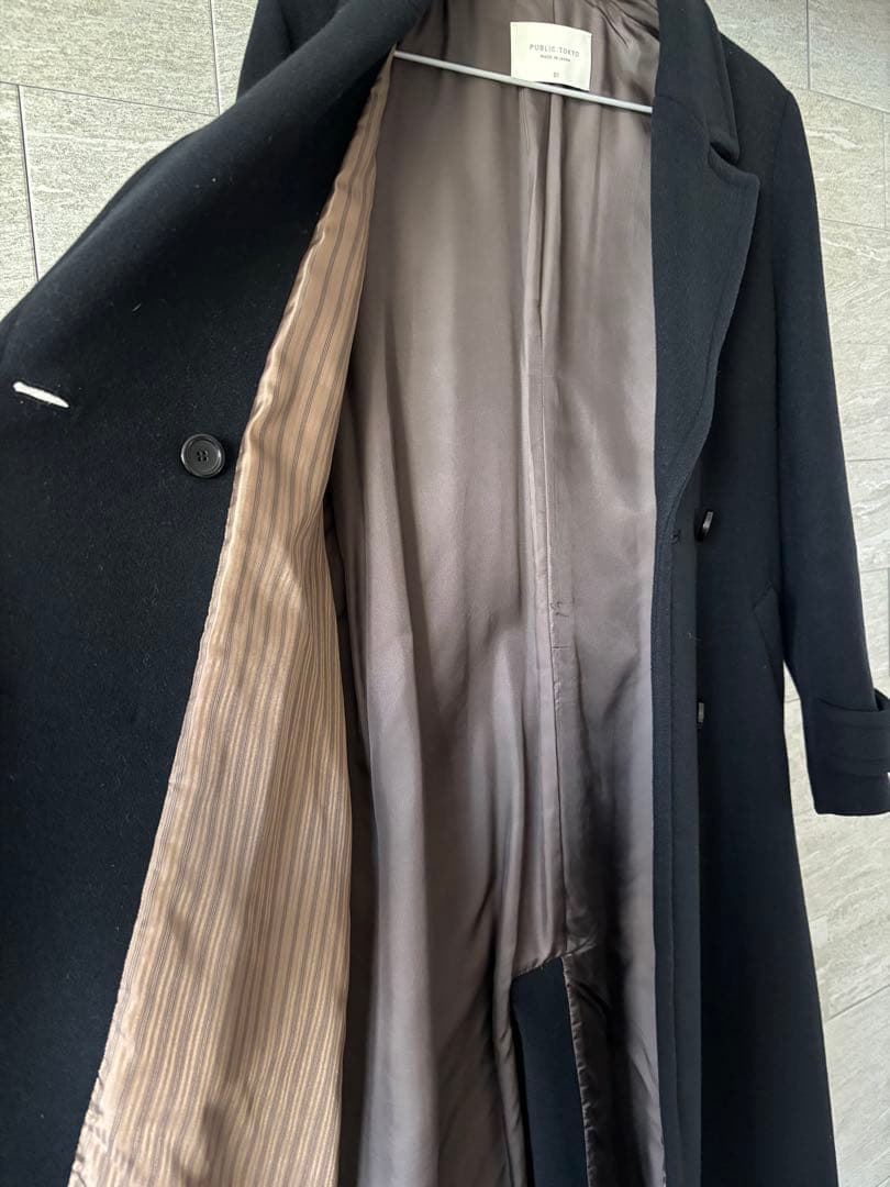 PUBLIC TOKYO S140 バックフレアロングコート