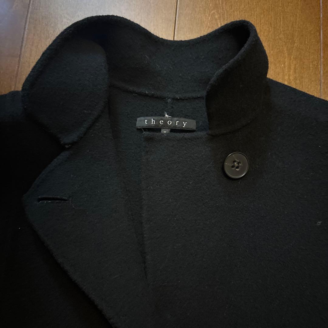 美品✨セオリー　ウールポンチョ　ケープ　コート　ブラック　Sサイズ