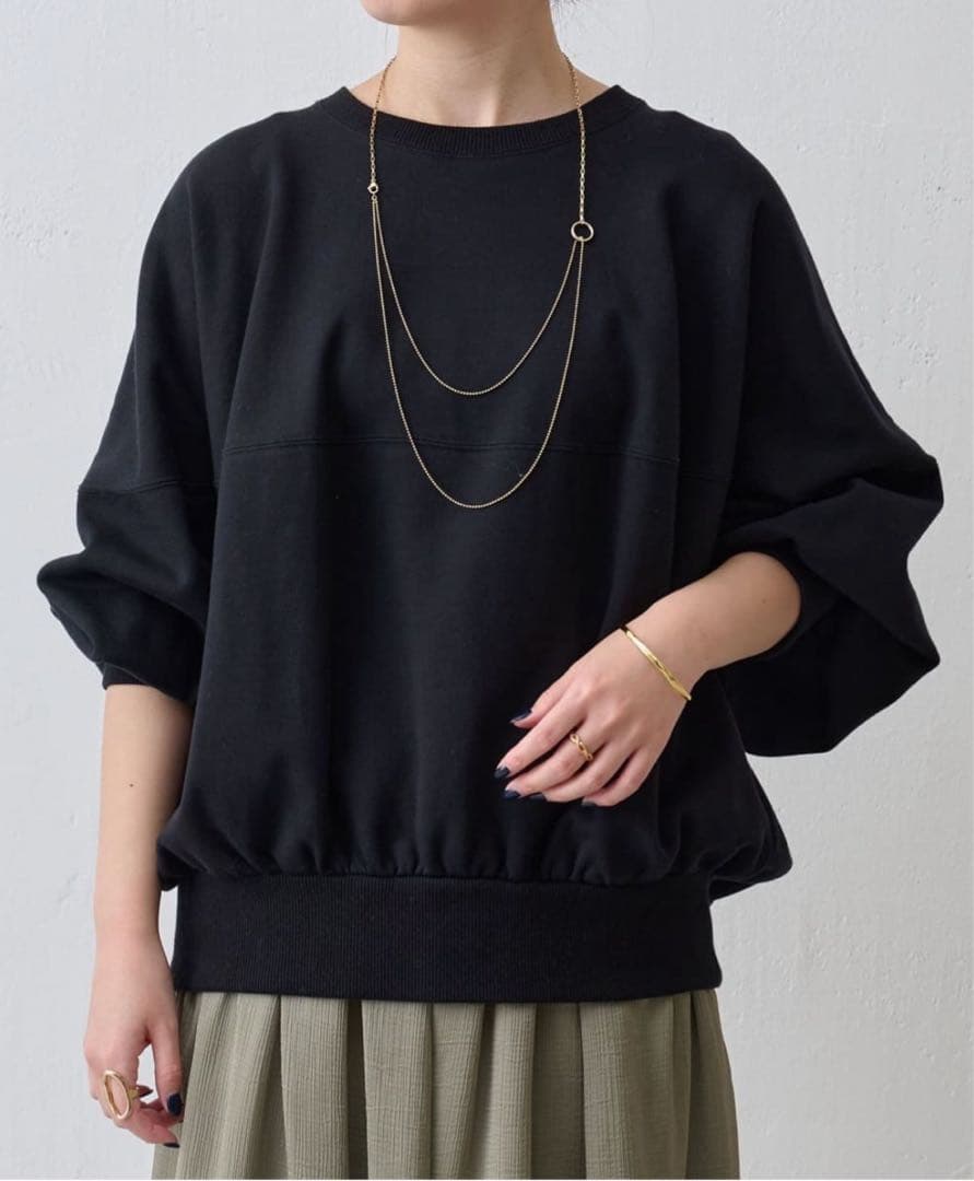 美品 BEARDSLEY ぷっくり裏毛カットソー スウェット 黒