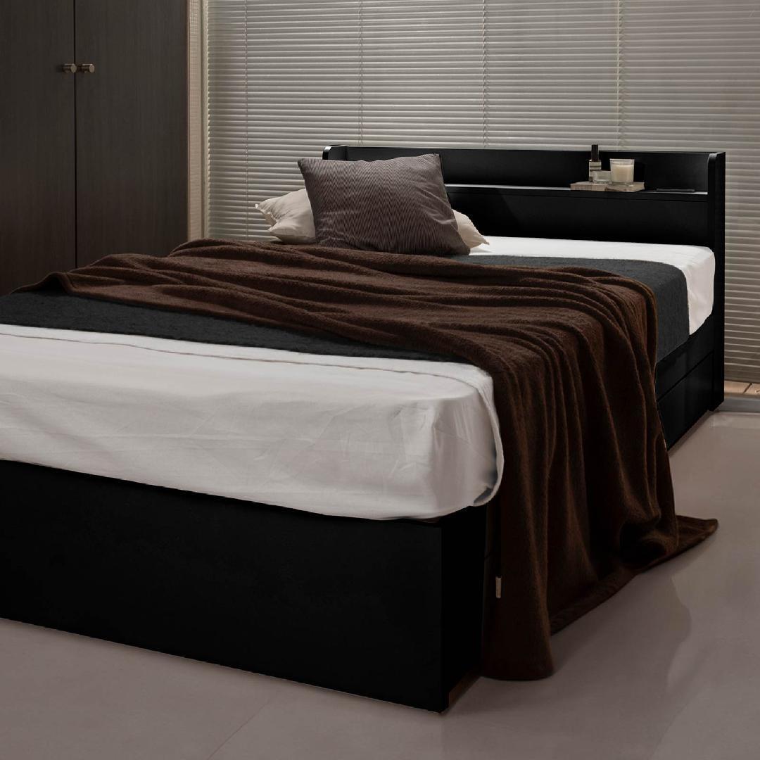 シングル ベッドフレー ム 単品 収納 ヘッド コンセント 新品送料込 MEDI