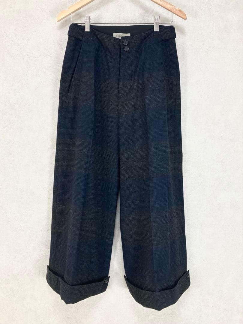 ヨウジヤマモト GLEN CHECK CENTER PRESS PANTS 1