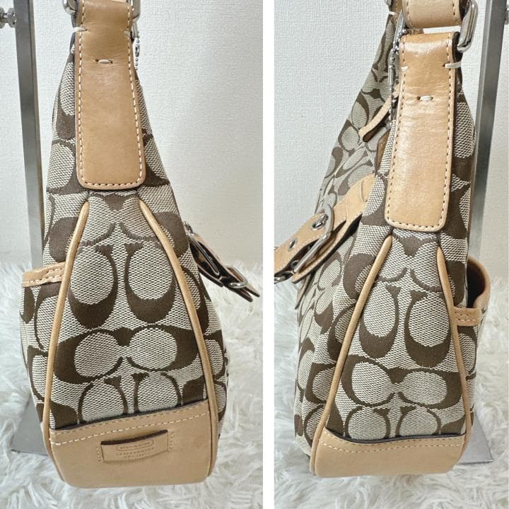COACH シグネチャー ワンショルダーバッグ ホーボー ブラウン Y2K三日月