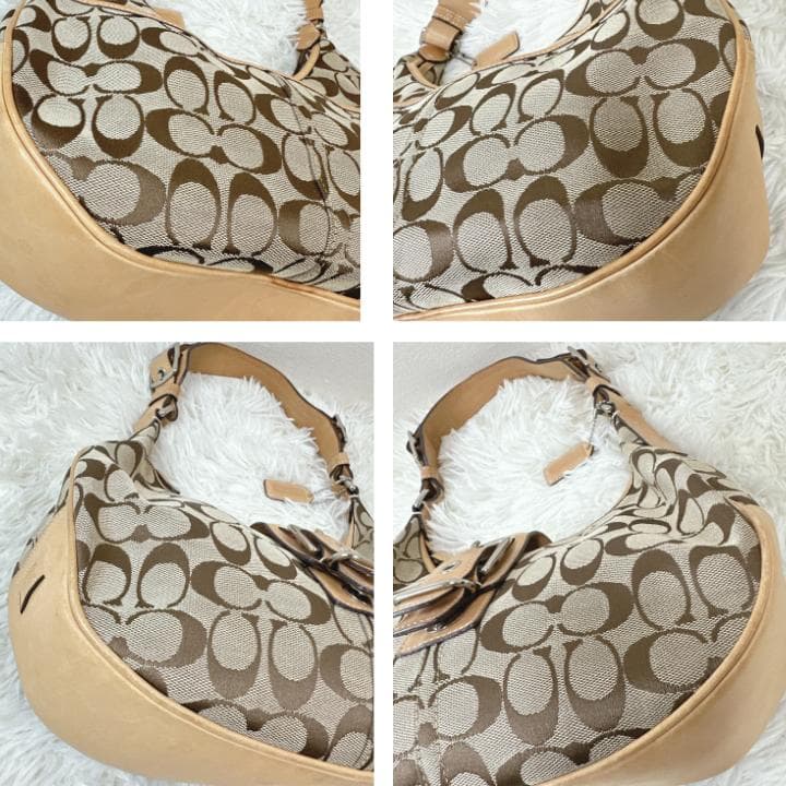 COACH シグネチャー ワンショルダーバッグ ホーボー ブラウン Y2K三日月