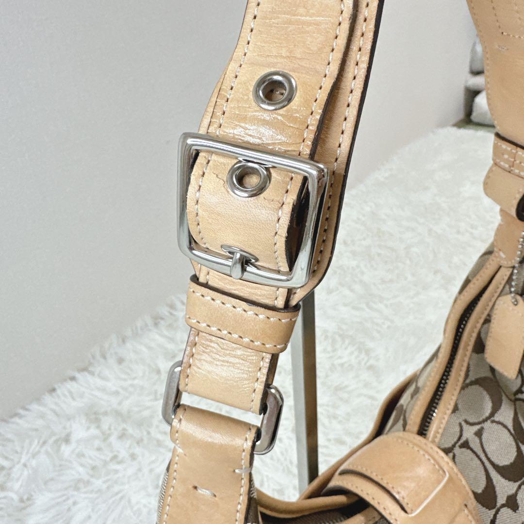 COACH シグネチャー ワンショルダーバッグ ホーボー ブラウン Y2K三日月