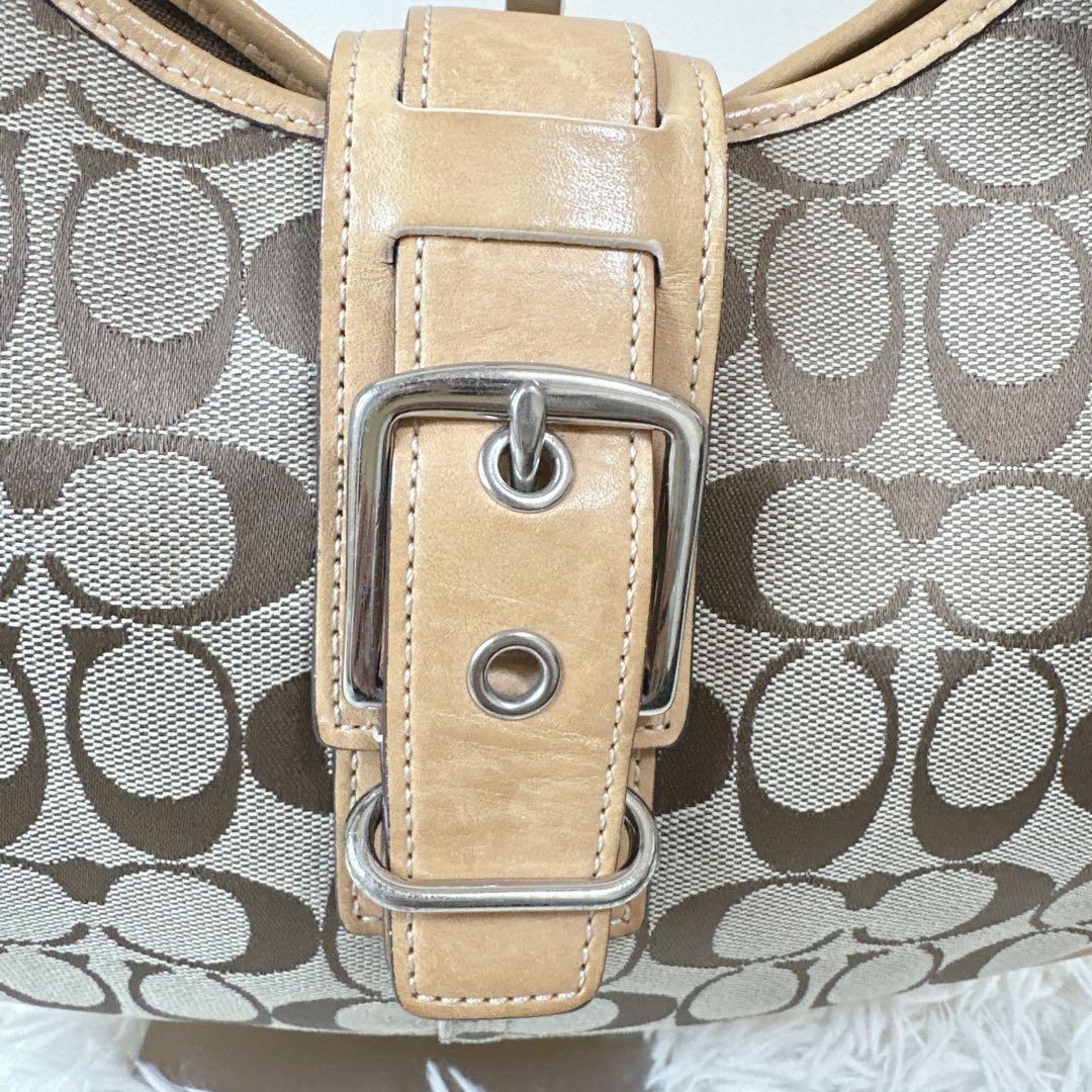 COACH シグネチャー ワンショルダーバッグ ホーボー ブラウン Y2K三日月
