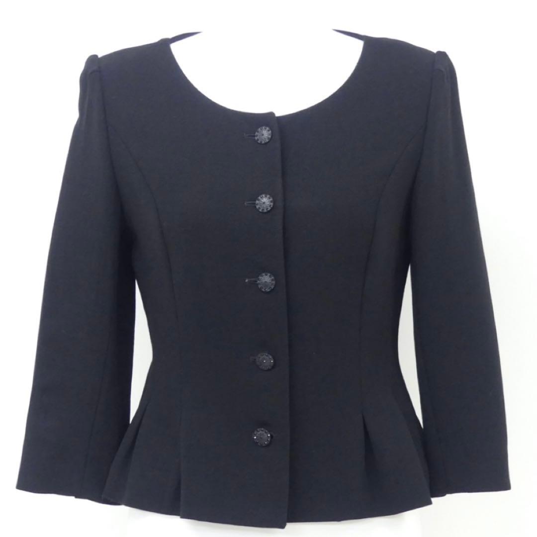 【タグ付き美品】FOXEY 黒ジャケット ウール100% 40サイズ