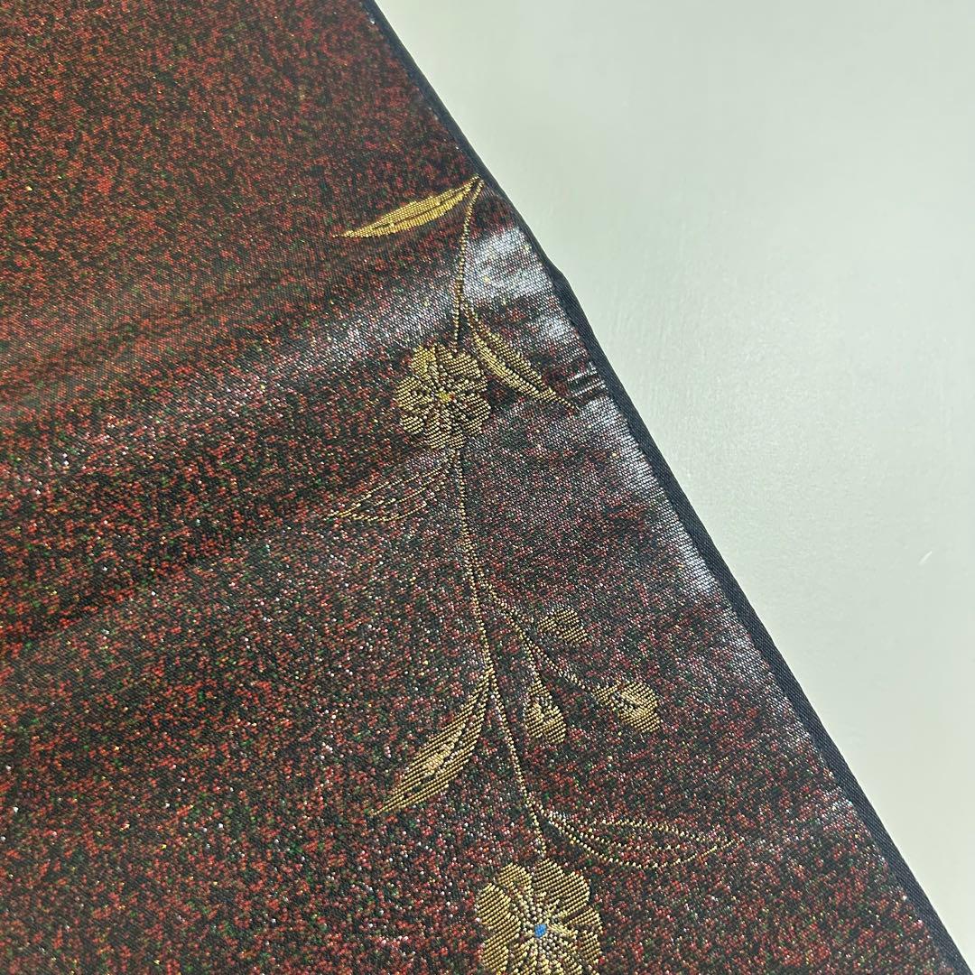 砂金　漆箔　袋帯　花柄　着物スキ倶楽部　６４１