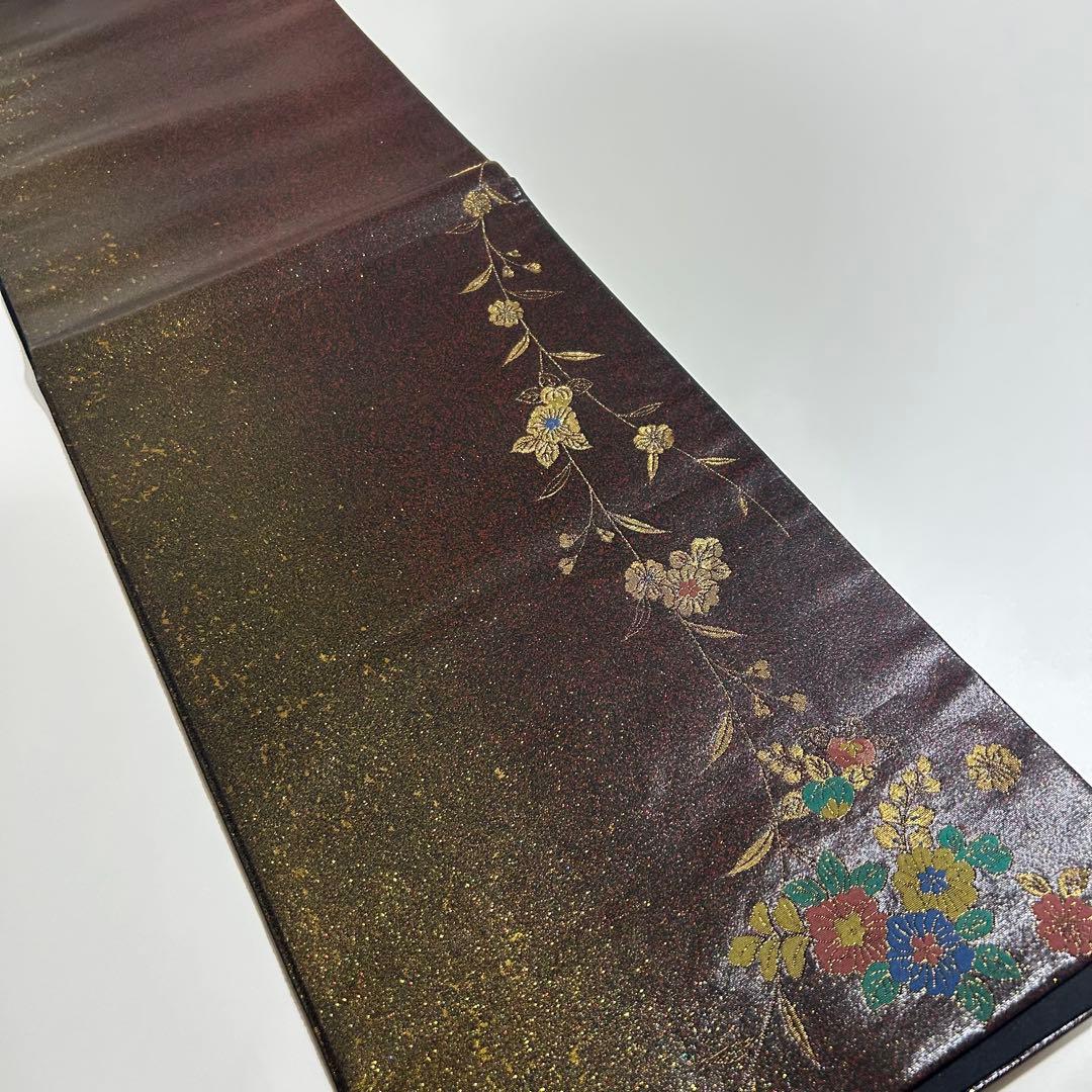 砂金　漆箔　袋帯　花柄　着物スキ倶楽部　６４１