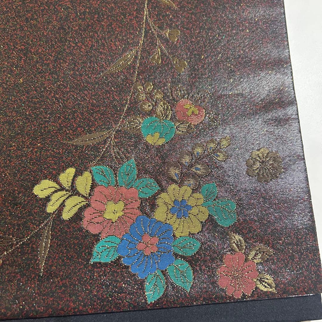 砂金　漆箔　袋帯　花柄　着物スキ倶楽部　６４１