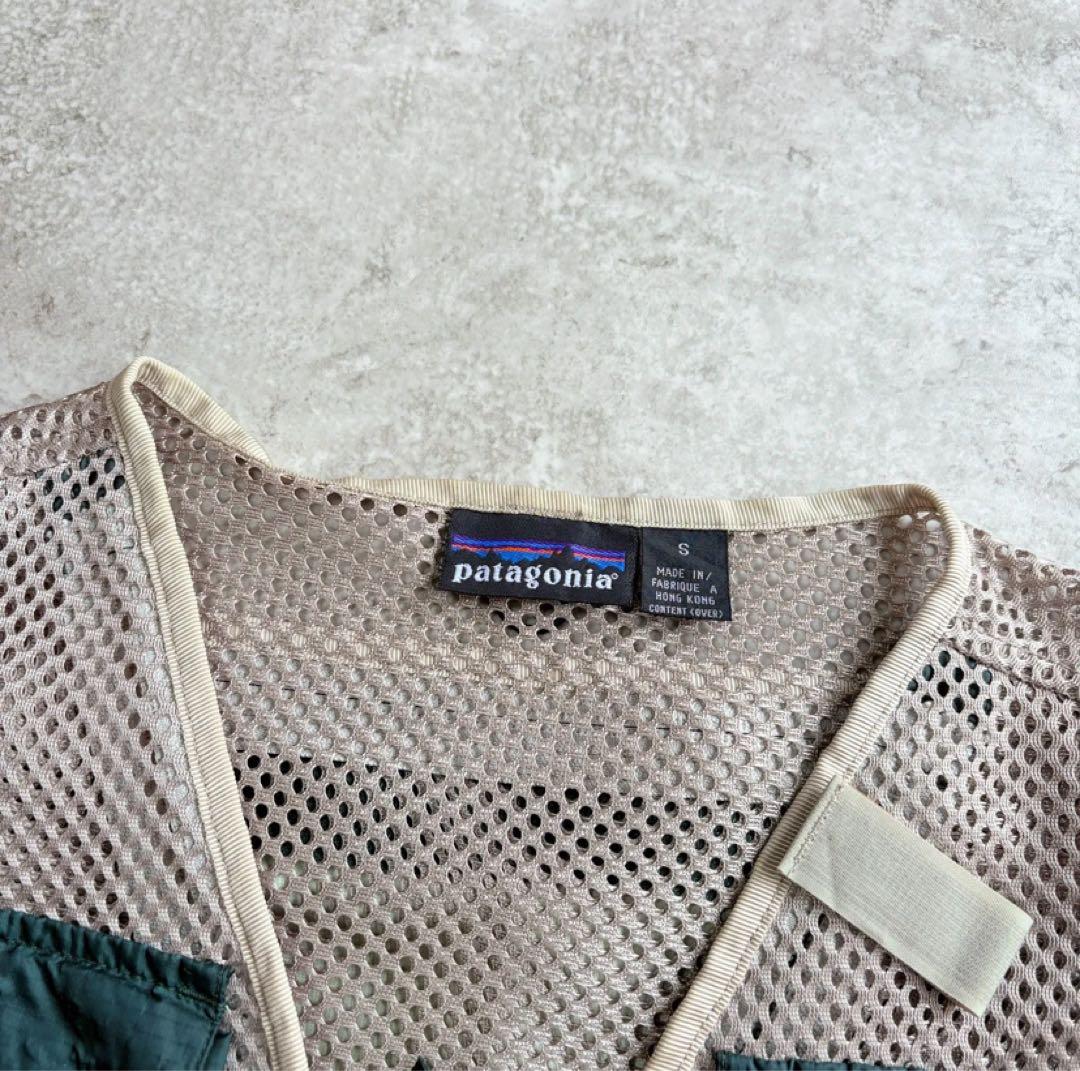 90s Patagonia ショーティー フィッシングベスト グリーン ベージュ