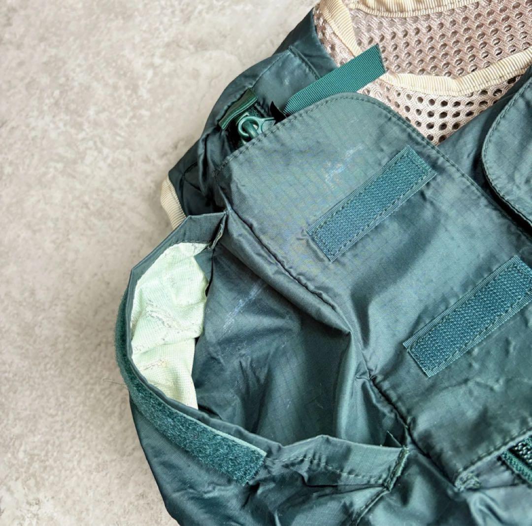 90s Patagonia ショーティー フィッシングベスト グリーン ベージュ