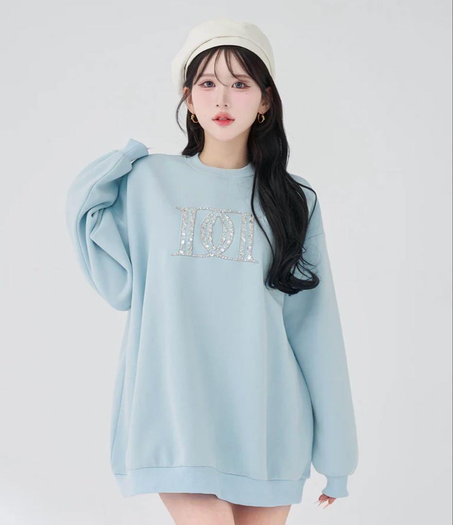 ダーリッチ DDロゴビジュースウェットプルオーバー 水色