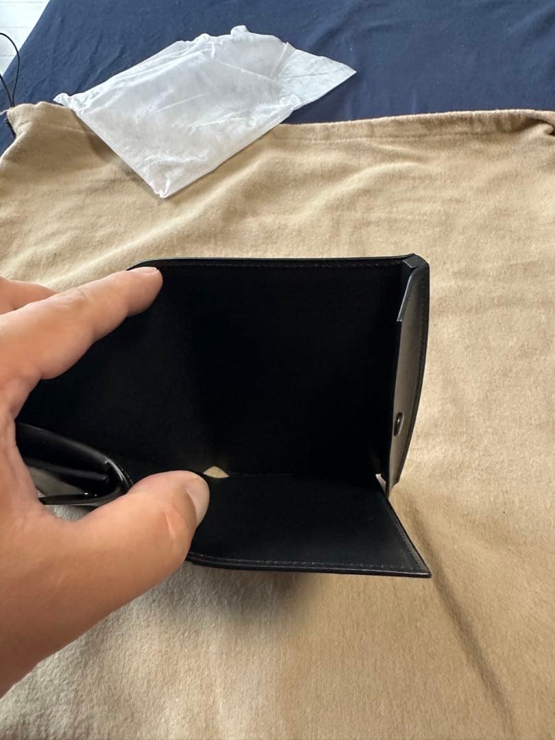 万双　厚コバ　ブラックレザー 財布