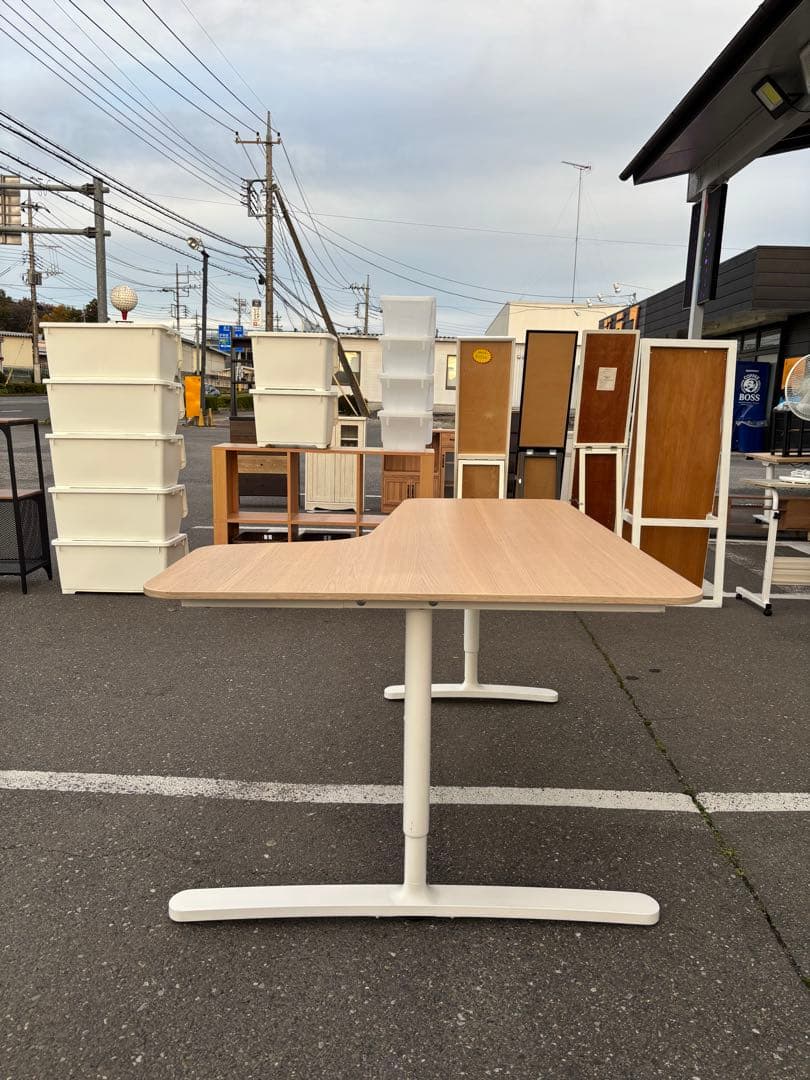 IKEA イケア コーナーデスク右 L字テーブル BEKANT ベカント