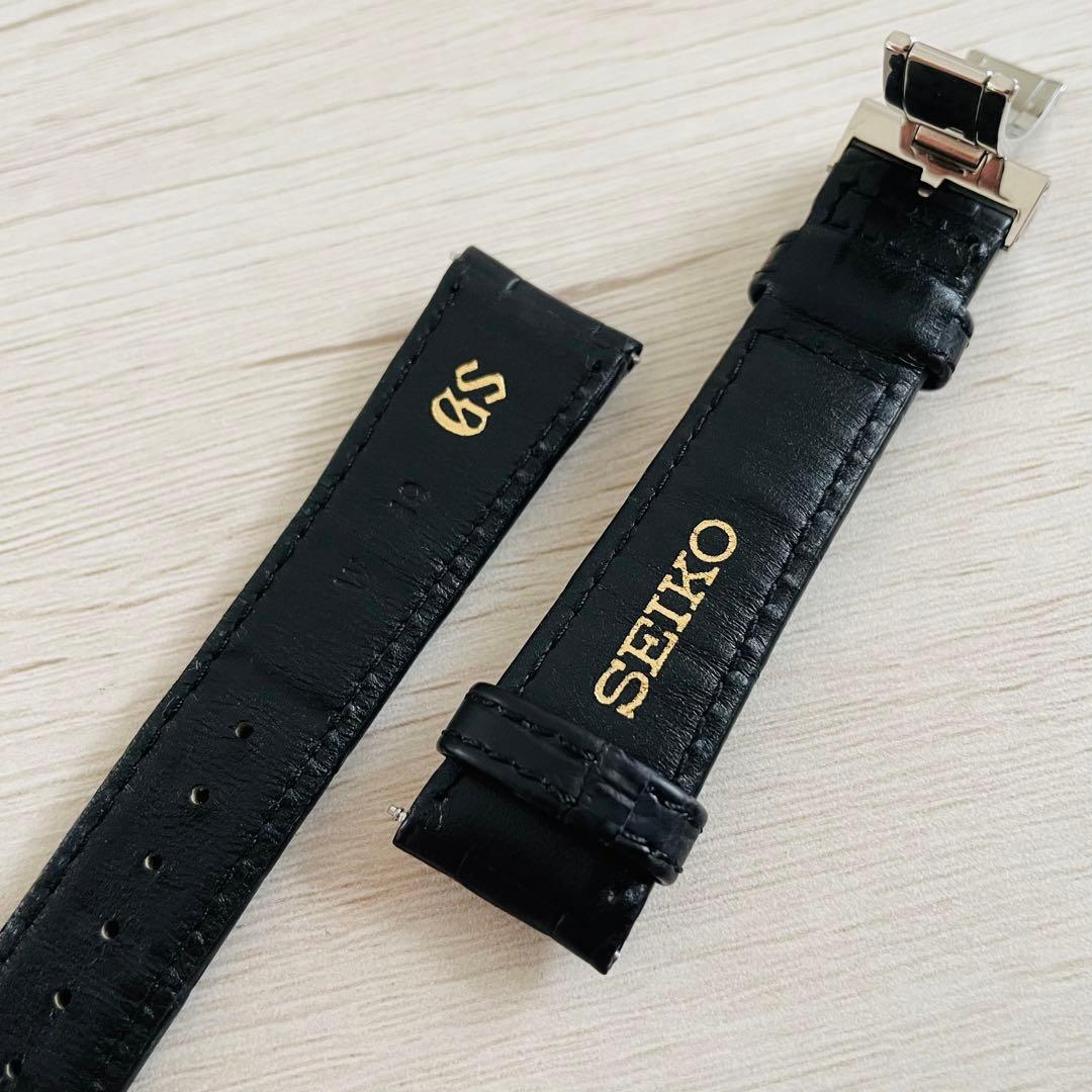 【極美品】Grand Seiko 19mm クロコダイル本革ベルト Dバックル
