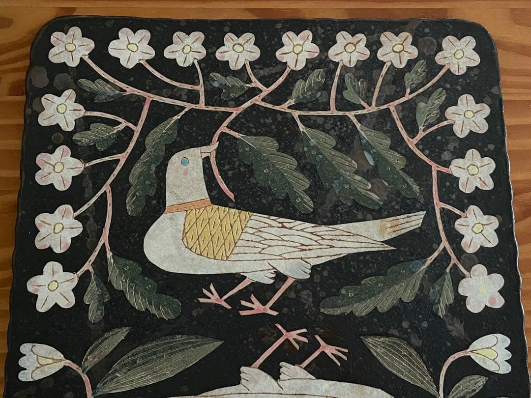 まむページ　ポストカード付 鹿児島睦　陶板　一点物　陶芸家　ハンドワーク