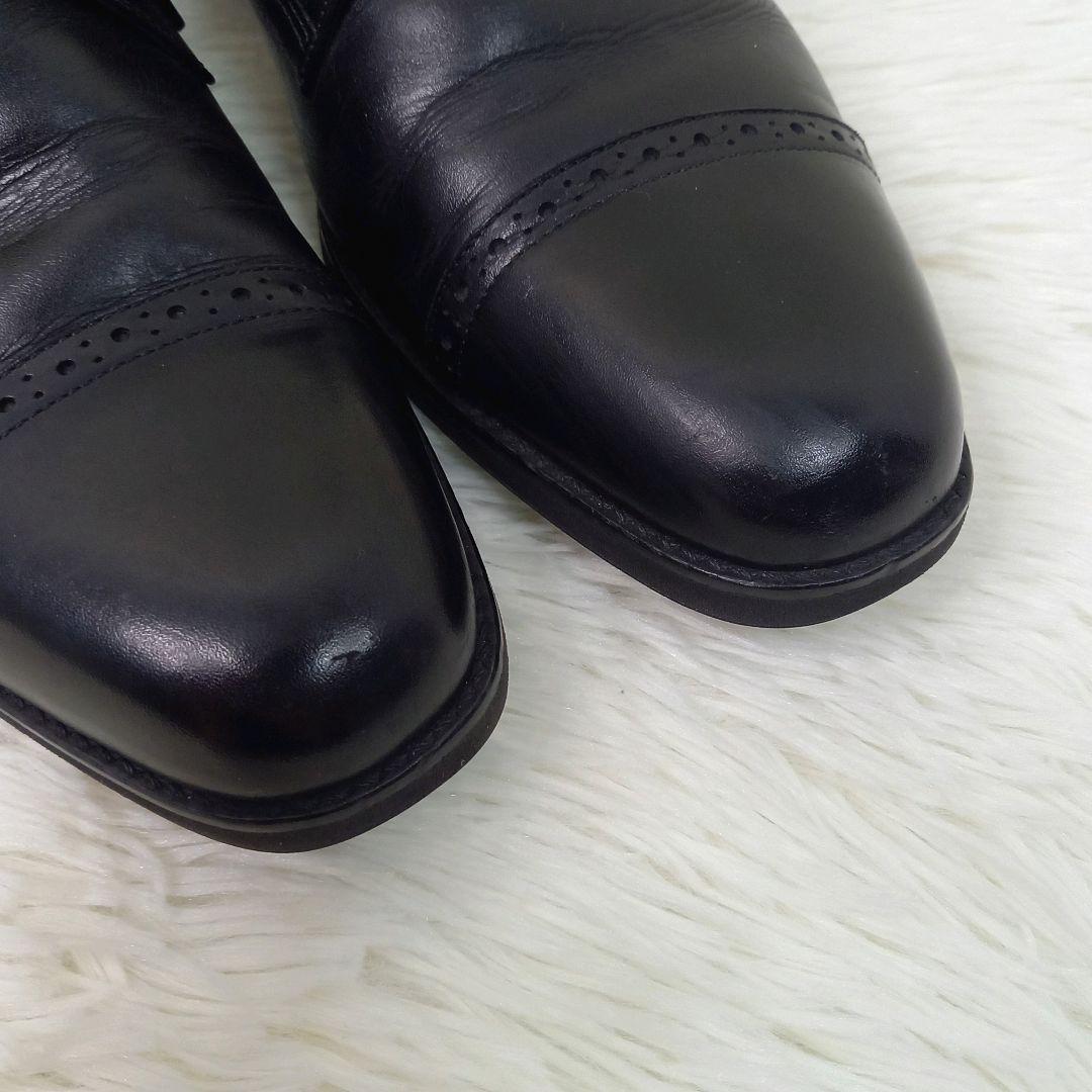 アシックス ランウォーク ストレートチップ 革靴 ビジネスシューズ 26.5 黒