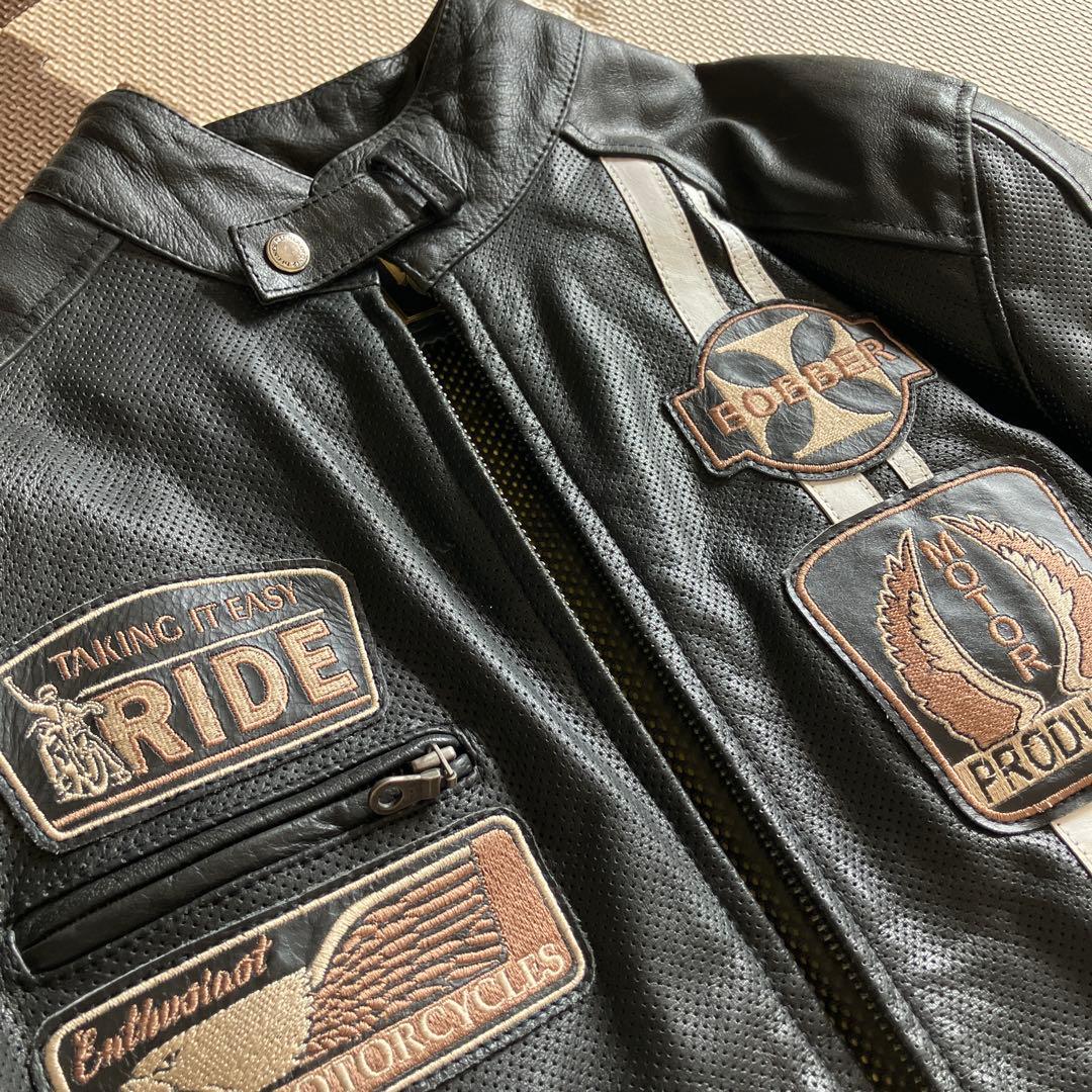 バイクジャケット ブラック レザー