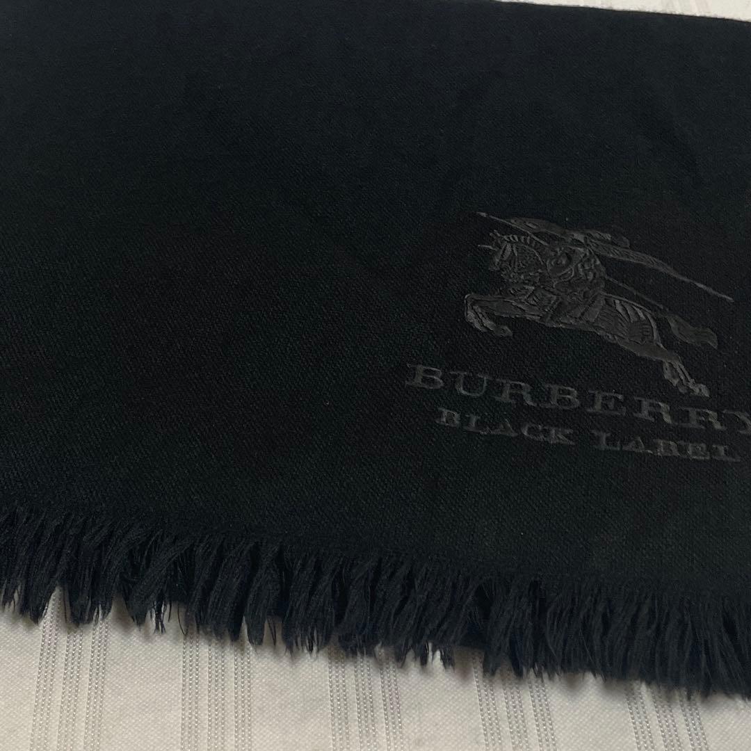 BURBERRY バーバリーブラックレーベル ホース刺繍 大判マフラー ストール