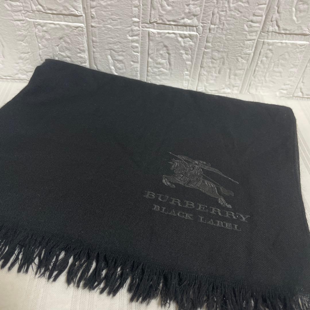 BURBERRY バーバリーブラックレーベル ホース刺繍 大判マフラー ストール