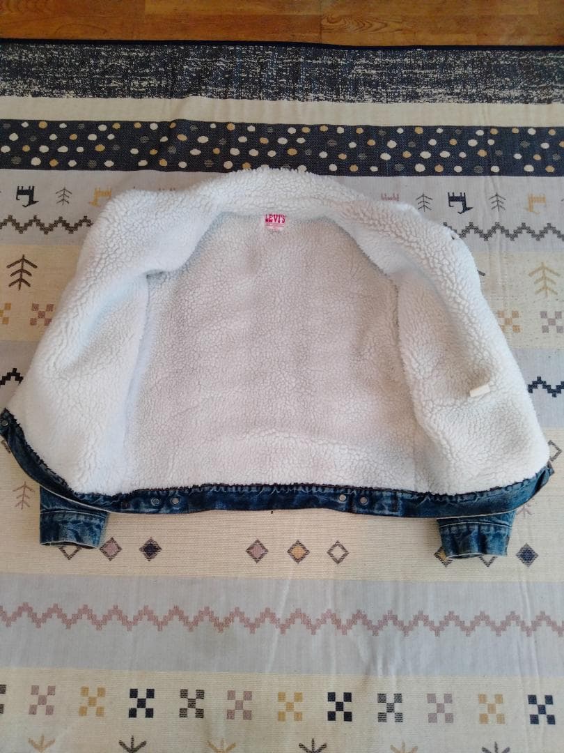 ビンテージ80年代リーバイス71608-0216デニムボア付きJKT42LONG