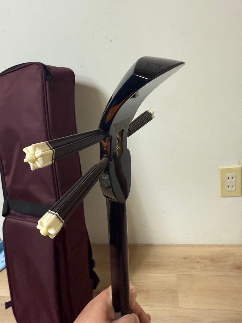 三味線 ヘビ柄デザイン ケース付き