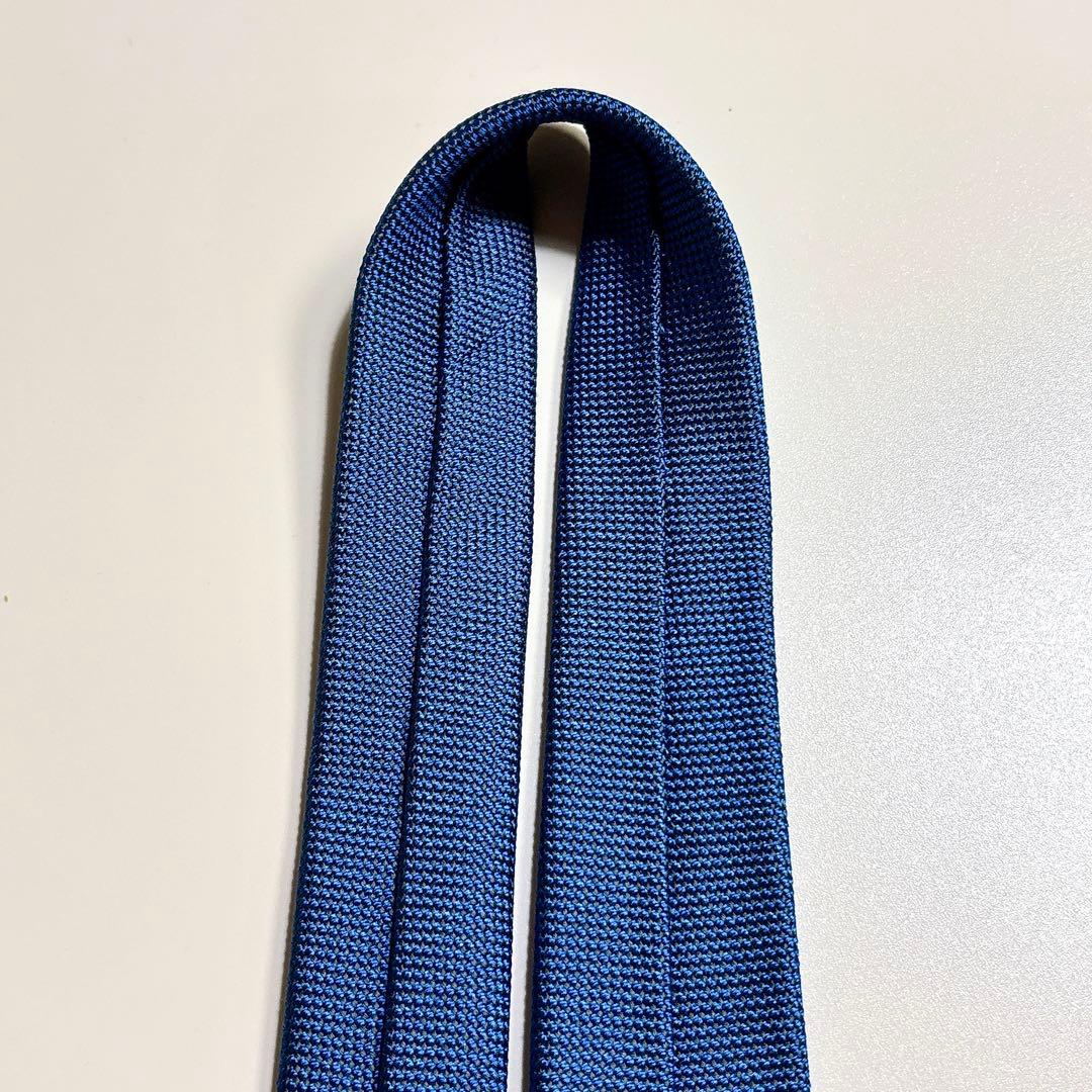 Brioni シルク ネクタイ ロイヤルブルー シャンブレー織り ソリッド