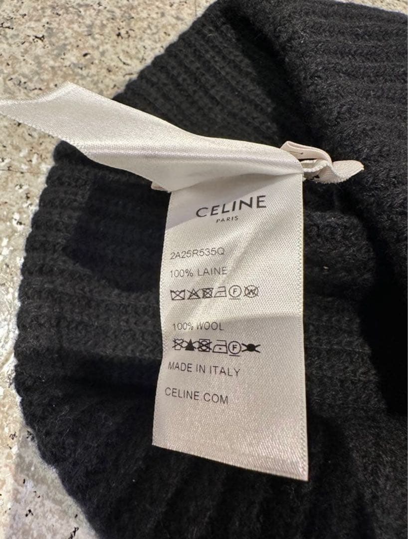 CELINE ブラック ビーニー　ニット帽
