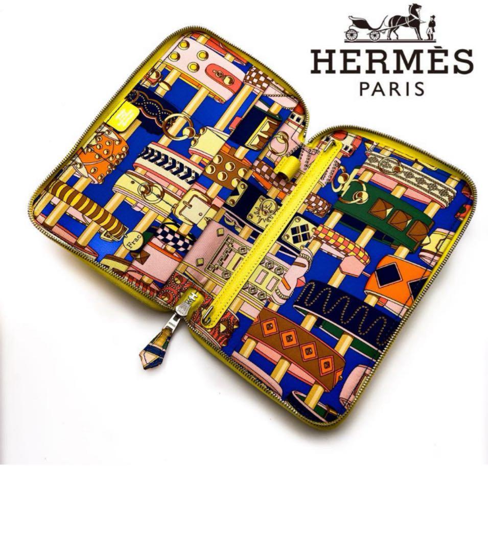 【美品】エルメス手帳カバー　アジェンダ シルクイン デイリー イエロー