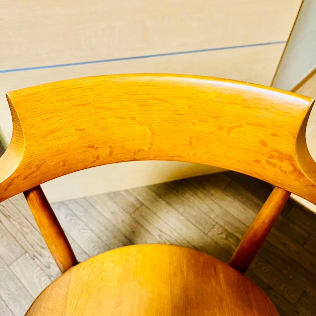 【美品】飛騨産業 HIDA クレセントアームチェア ウォールナット キツツキ①