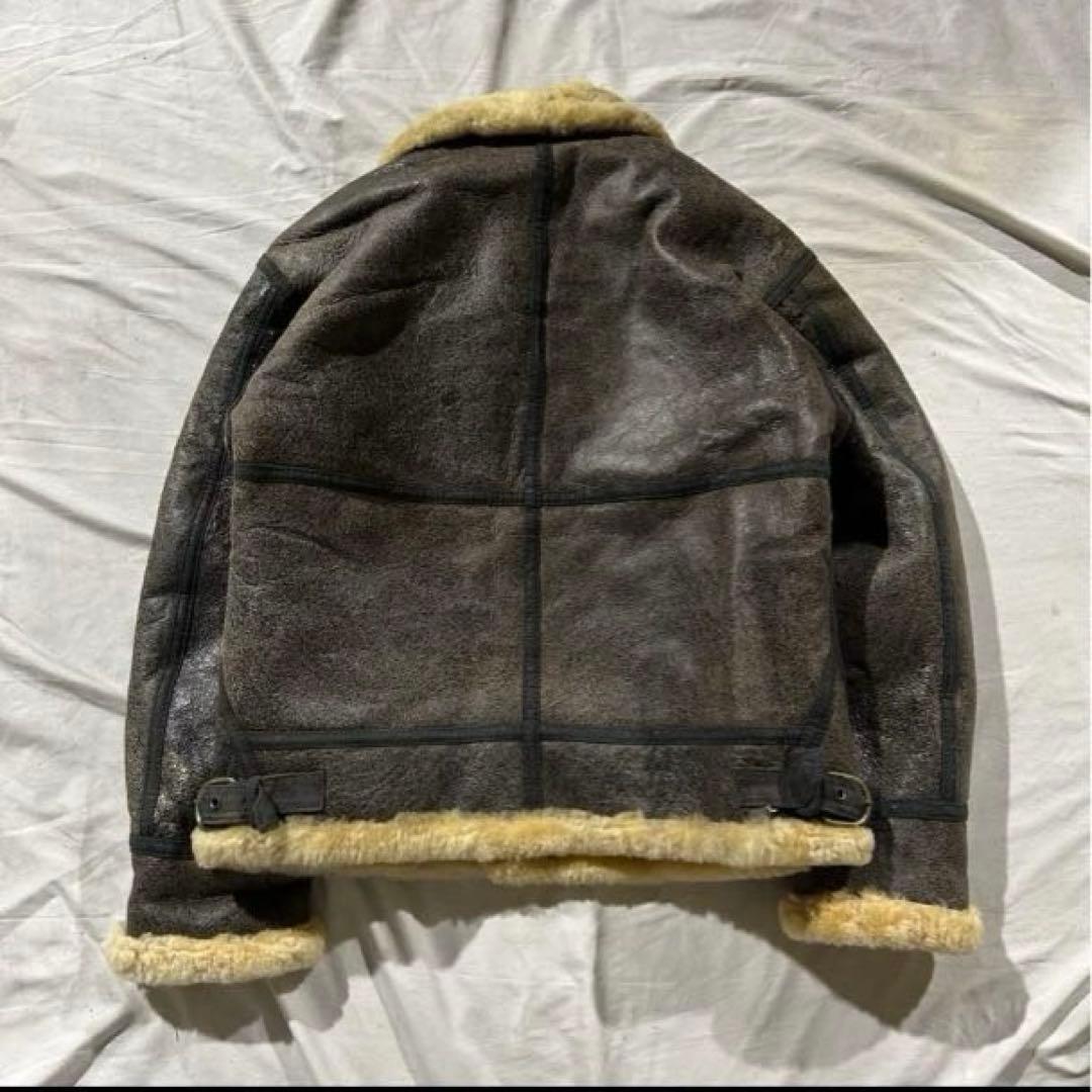 【雰囲気抜群】B-3 フライトジャケット ムートン シープスキン 短丈 ブラウン