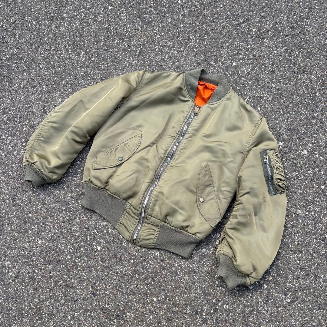 ALPHA 90s USA製米軍MA-1フライト ジャケット Sサイズ　3本線