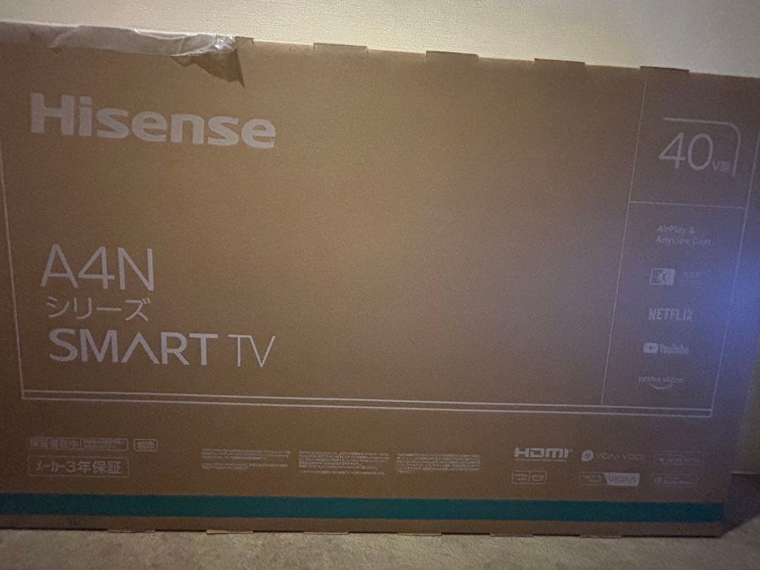 未開封 ハイセンスTV 40A4N 40型　12月末購入