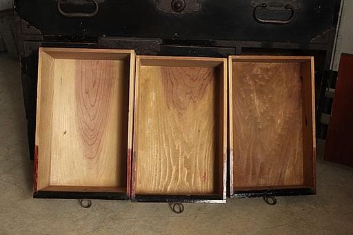 時代　庄内箪笥　扉付き　時代家具　収納タンス　古家具