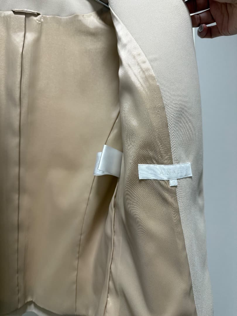 ANAYI ノーカラージャケット S ベージュ