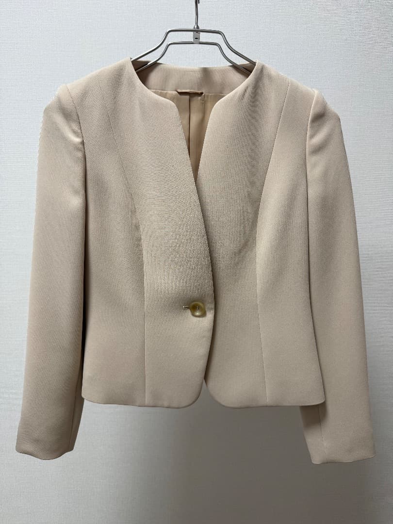 ANAYI ノーカラージャケット S ベージュ