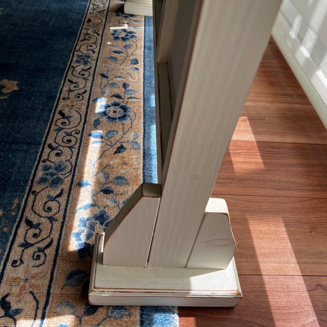 衝立 パーテーション 仕切り モールガラス ホワイト シャビー アンティーク調