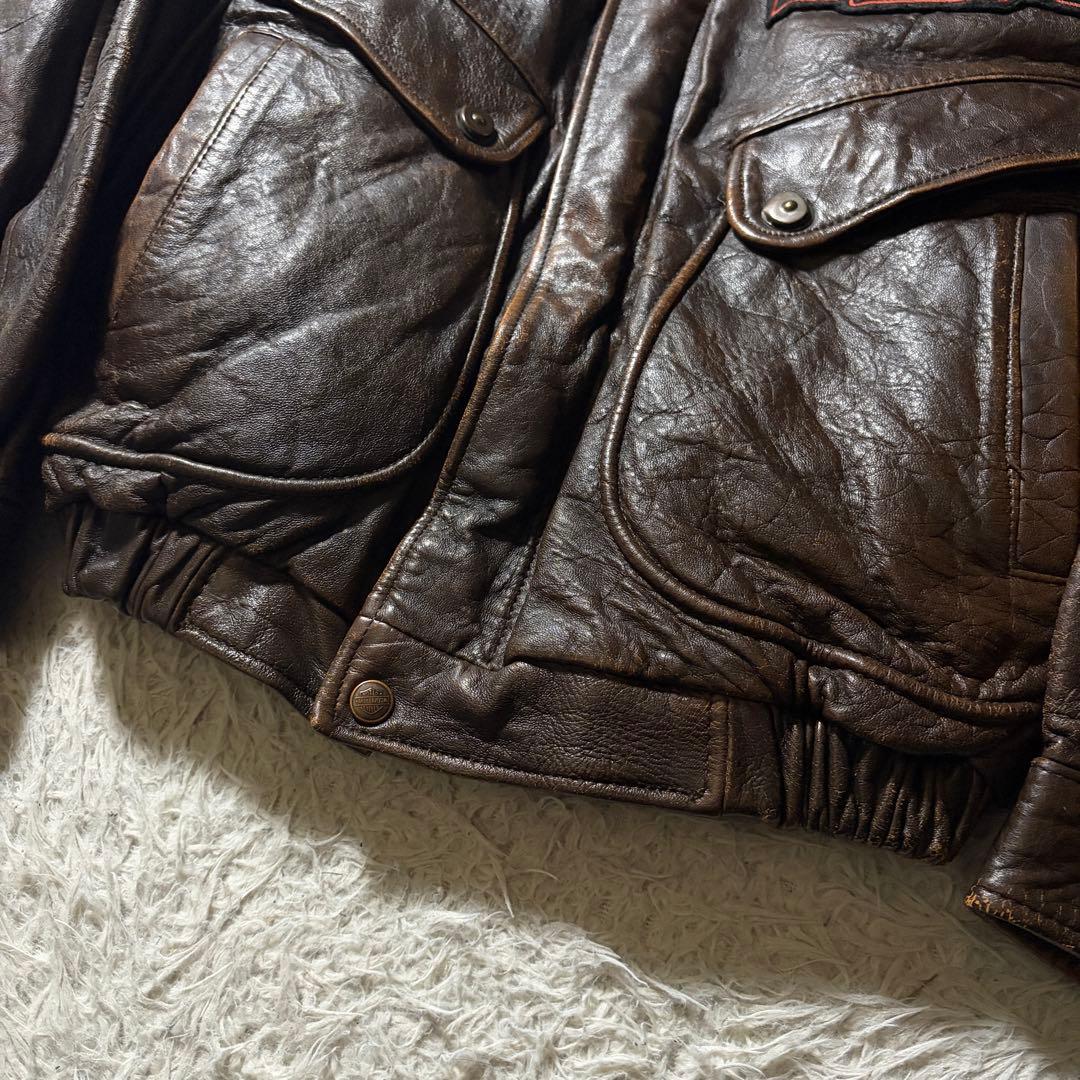 ひ*様 【雰囲気抜群】ハーレーダビッドソン　フライトジャケット　 G-1 襟ボア