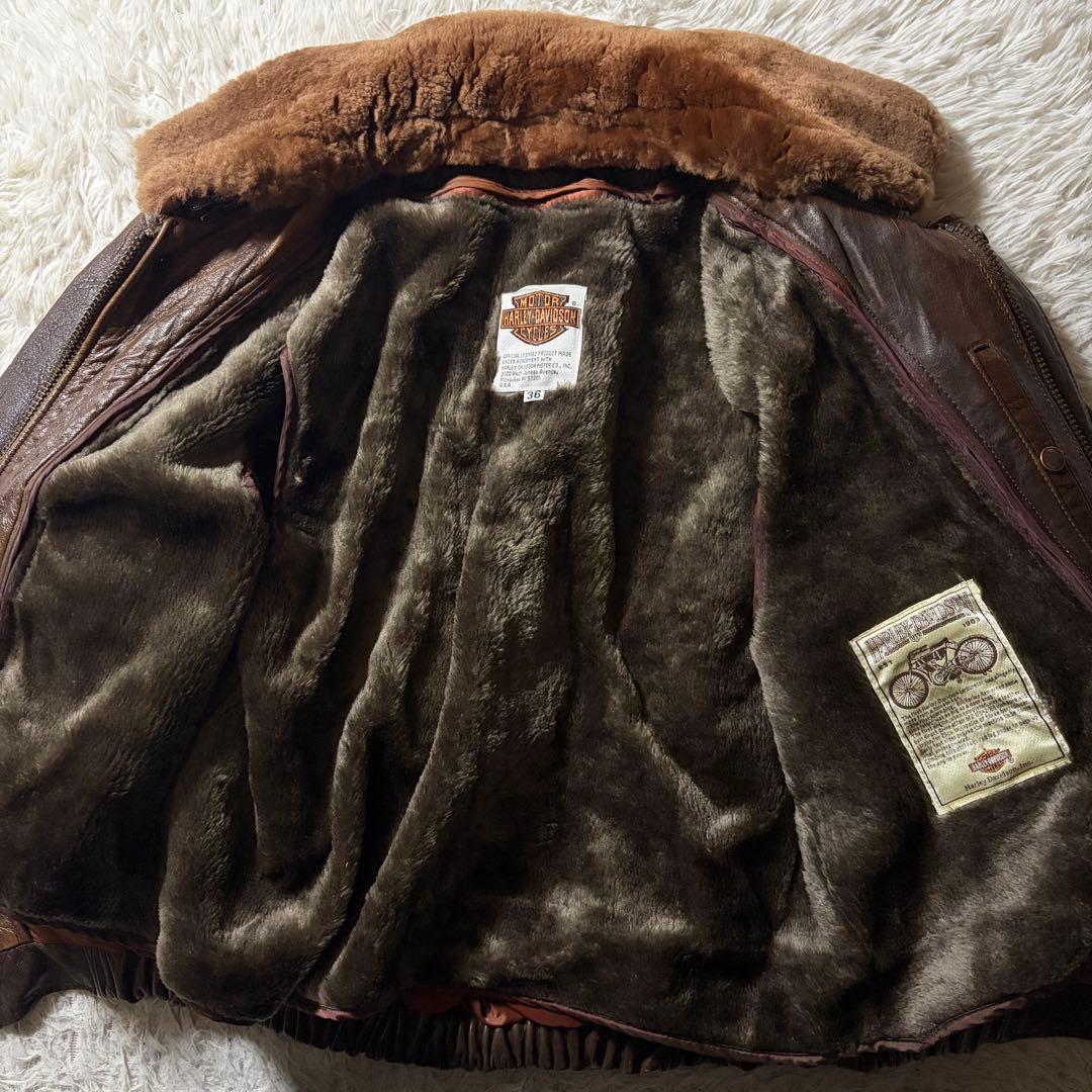 ひ*様 【雰囲気抜群】ハーレーダビッドソン　フライトジャケット　 G-1 襟ボア