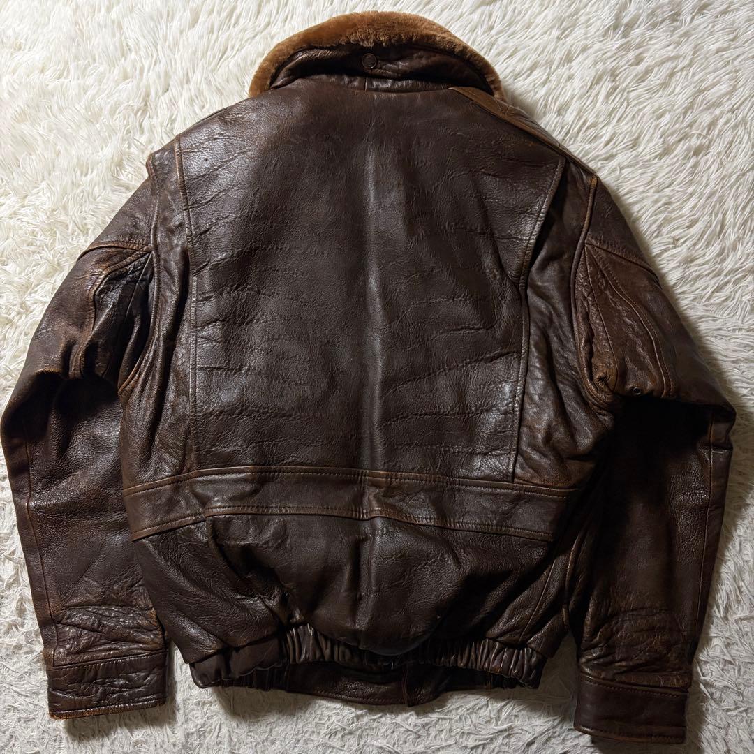 ひ*様 【雰囲気抜群】ハーレーダビッドソン　フライトジャケット　 G-1 襟ボア