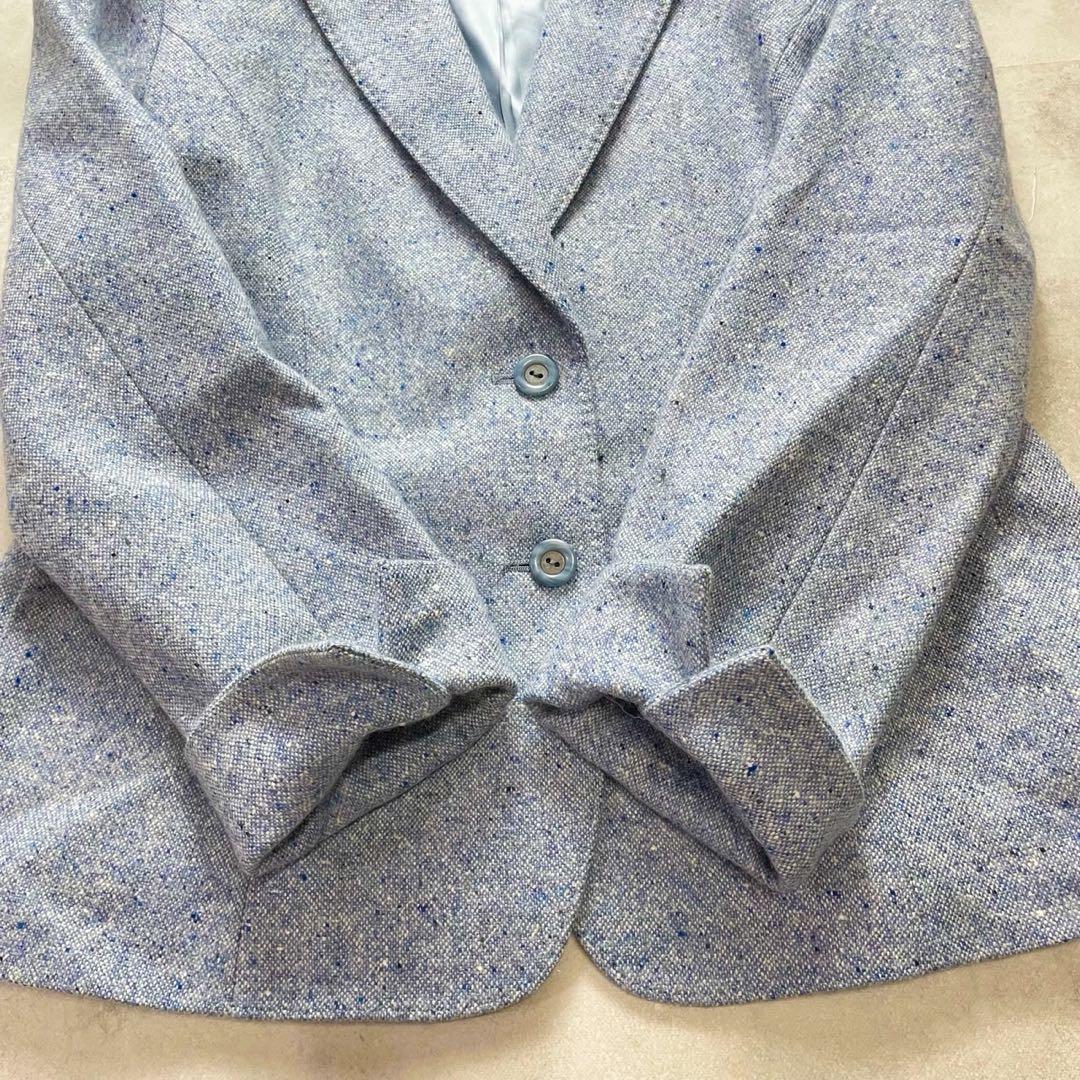カシミヤ100%✨レリアン テーラードジャケット ジョンストンズ 水色 M 美品